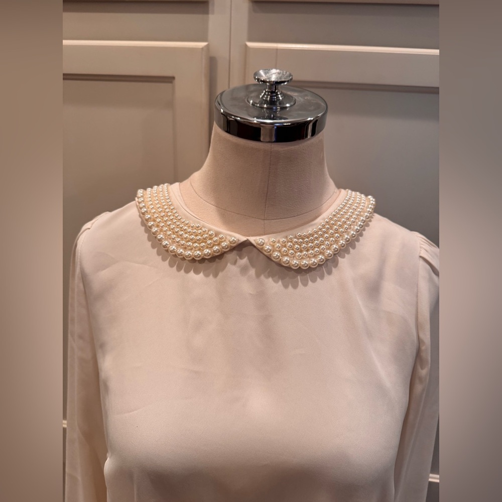 Loft Cream Blouse with Pearl Collar - Picture 2 of 6
